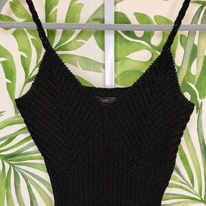 J.Crew Black ribbed knit Cropped Sweater Tank NWT Size Med Knit Cami Top
